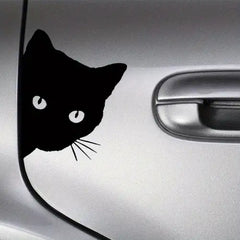 3pcs car black cat peeking Die Cut Vinyl Decal