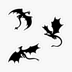 three black and white dragon Die Cut Vinyl Decal