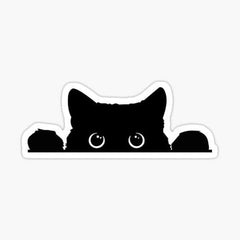 a black cat with big Die Cut Vinyl Decal