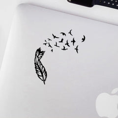 Birds and Feather (Black) Premium Waterproof Vinyl Decal Die Cut Vinyl Decal