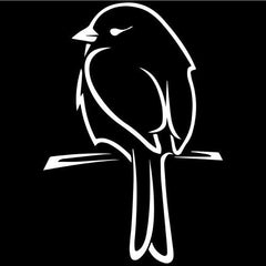 Canary Bird on Perch Decal Die Cut Vinyl Decal