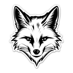 Fox Black and White Vinyl Die Cut Vinyl Decal