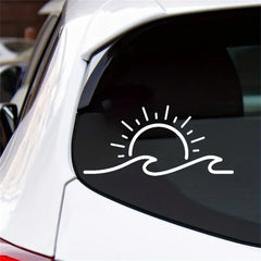Sun and Wave Car Die Cut Vinyl Decal