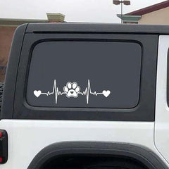 MAKTEM Paw Print Heartbeat, Die Cut Vinyl Decal