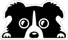 Peeking Dog Decal, Die Cut Vinyl Decal