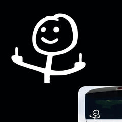 Funny Cartoon Middle Finger Sticker Die Cut Vinyl Decal