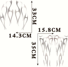 Decal Automotive Matte Silver Motorcycle Flame Decal Kit for Fuel Tank and Fender Decals Matte Silver Die Cut Vinyl Decal