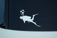 1PC Black and white diver decal stickers - Detailed diver design suitable for cars, laptops, trucks, and walls. Die Cut Vinyl Decal