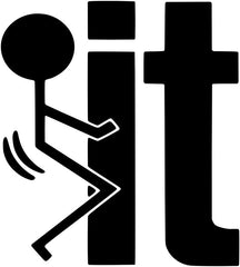 Sunset Graphics & Decals FK It - Stick Figure - F You - Funny - Car Decal Sticker | Cars Trucks Vans Walls Laptop | Black Die Cut Vinyl Decal