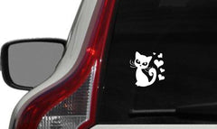 Cat Cute Heart Cartoon Car Vinyl Die Cut Vinyl Decal