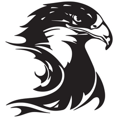 NBFU Fire Flame Eagle Hawk Head Die Cut Vinyl Decal