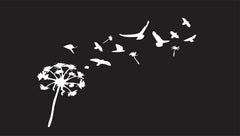 Dandelion Birds Flying Combo Die Cut Vinyl Decal