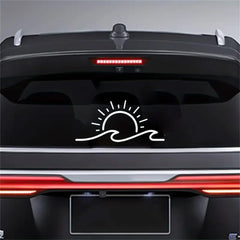 Sun and Wave Car Die Cut Vinyl Decal