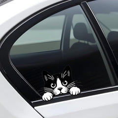 Peeking Cat Car Stickers, Die Cut Vinyl Decal