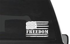 Distressed American Freedom Flag Vinyl Die Cut Vinyl Decal/ Bumper For Windows, Cars, Trucks, Laptops, Etc.