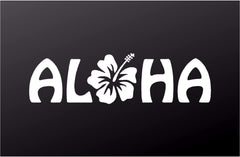 Aloha Hibiscus Hawaii Surf Vinyl Die Cut Vinyl Decal/ Bumper For Windows, Cars, Trucks, Laptops, Etc.