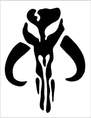 Mandalorian Vinyl Decal Star Wars Mythosaur Skull Vinyl Die Cut Vinyl Decal/ Bumper For Windows, Cars, Trucks, Laptops, Etc.
