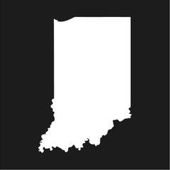 Indiana state Outline Vinyl Die Cut Vinyl Decal/ Bumper For Windows, Cars, Trucks, Laptops, Etc.
