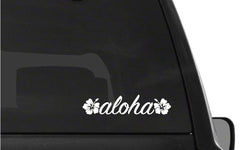 Aloha Hawaii Hibiscus Vinyl Die Cut Vinyl Decal/ Bumper For Windows, Cars, Trucks, Laptops, Etc.