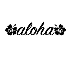 Aloha Hawaii Hibiscus Vinyl Die Cut Vinyl Decal/ Bumper For Windows, Cars, Trucks, Laptops, Etc.