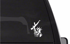 Statue of Liberty with AK Rifle Gun Rights Vinyl Die Cut Vinyl Decal/ Bumper For Windows, Cars, Trucks, Laptops, Etc.
