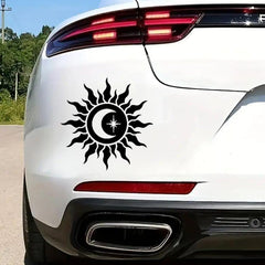 Cool Sun & Moon Car Sticker for Laptop, Truck, Van, SUV, Motorcycle, Vehicles, Durable & Waterproof Die Cut Vinyl Decal