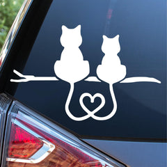 Sunset Graphics & Decals Cat Love Heart Decal Vinyl Car Sticker | Cars Trucks Vans Walls Laptop Die Cut Vinyl Decal