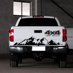 Truck Tailgate Decal Sticker 4X4 Mountains Graphic Vinyl Body Sticker for Pickup Off-Road Exterior Decoration Accessories Die Cut Vinyl Decal