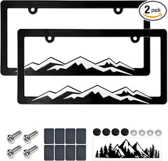 Mountain License Plate Frames, Die Cut Vinyl Decal