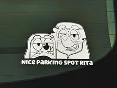 Nice Parking Spot Rita Die Cut Vinyl Decal