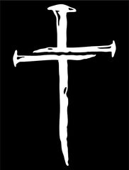 Cross of Nails Vinyl Die Cut Vinyl Decal/ Bumper For Windows, Cars, Trucks, Laptops, Etc.