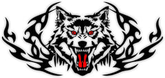 Wolf Head car Decal. Flamin Sticker. Hood Wolf Vinyl. Black auto. Vinyl Graphics. Vehicle, Truck, Laptop... 7 inches Die Cut Vinyl Decal