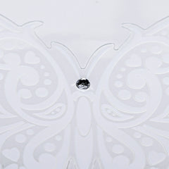 Auto Drive Rhinestone Butterfly Vinyl Vehicle Decal, White Die Cut Vinyl Decal/ Bumper For Windows, Cars, Trucks, Laptops, Etc.