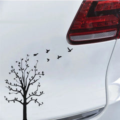 Hloma Tree Flying Birds Auto Car Styling Die Cut Vinyl Decal