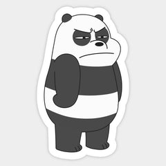 a sticker with a panda bear in black Die Cut Vinyl Decal
