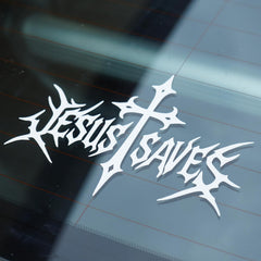 Jesus Saves | Car Sticker Vinyl Decal | Free Sticker in Every Order! | Windows Laptops Etc Die Cut Vinyl Decal