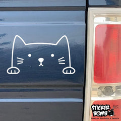 Peeking Cat Decal Die Cut Vinyl Decal