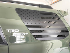 Rear Flag Window Decal Fits Toyota 4Runner 5th Gen Accessories 2010-2017 2018 2019 2020 2021 2022 2023 2024, Precut Back Side Window Vinyl American Glass USA Sticker Exterior Accessories Matte Black Die Cut Vinyl Decal