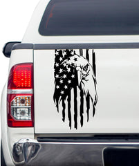 Truck Decals,Black American Flag Decal,Creativity American Flag Car Decal,Truck Tailgate Vinyl Decal Compatible with Most Trucks and Car Window,Truck Decals for Men Die Cut Vinyl Decal
