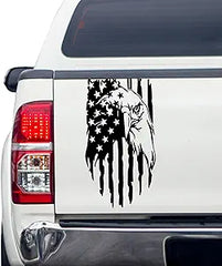 Truck Decals,Black American Flag Vinyl Die Cut Vinyl Decal/ Bumper For Windows, Cars, Trucks, Laptops, Etc.
