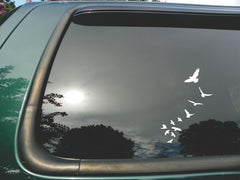 Flying Birds- Die Cut White Vinyl Window Decal Die Cut Vinyl Decal
