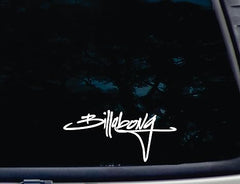 Billabong Script - 8" x 3 5/8" die Cut Vinyl Decal for Die Cut Vinyl Decal