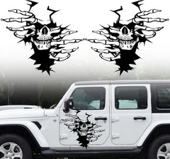 Skull Claw Torn Graphics Die Cut Vinyl Decal