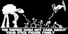 SW The Empire Doesn't Care About Your Stick Figure Family Decal Vinyl Sticker Auto Car Truck Wall Laptop Die Cut Vinyl Decal