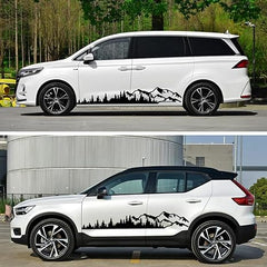 2Pcs Universal Mountain Tree Forest Vinyl, Die Cut Vinyl Decal