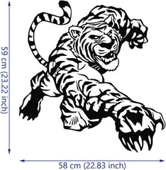 Tiger Car Hood Sticker Self-Adhesive Vinyl Wild Tiger Graphics Decals Universal Scratch Hidden Car Stickers Die Cut Vinyl Decal