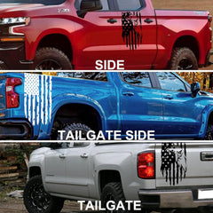 Truck Decals,Black American Flag Decal,Creativity American Flag Car Decal,Truck Tailgate Vinyl Decal Compatible with Most Trucks and Car Window,Truck Decals for Men Die Cut Vinyl Decal