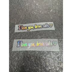 Eliaeconx Rearview Mirror Sticker, Heart Shape Decal, I Love You Design, Drive Safe Message, Car Window Sticker, Vehicle Decor Sticker | Die Cut Vinyl Decal/ Bumper For Windows, Cars, Trucks, Laptops, Etc.