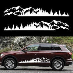 TOMALL 1 Pair 77.4'' Mountain Tree Forest Vinyl, Die Cut Vinyl Decal