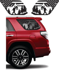 Compatible with Toyota 4Runner (2010-2024) | Precut Sasquatch Bigfoot Mountain Forest Scene Window Decals | Proudly Made in The USA | Matte Black Die Cut Vinyl Decal